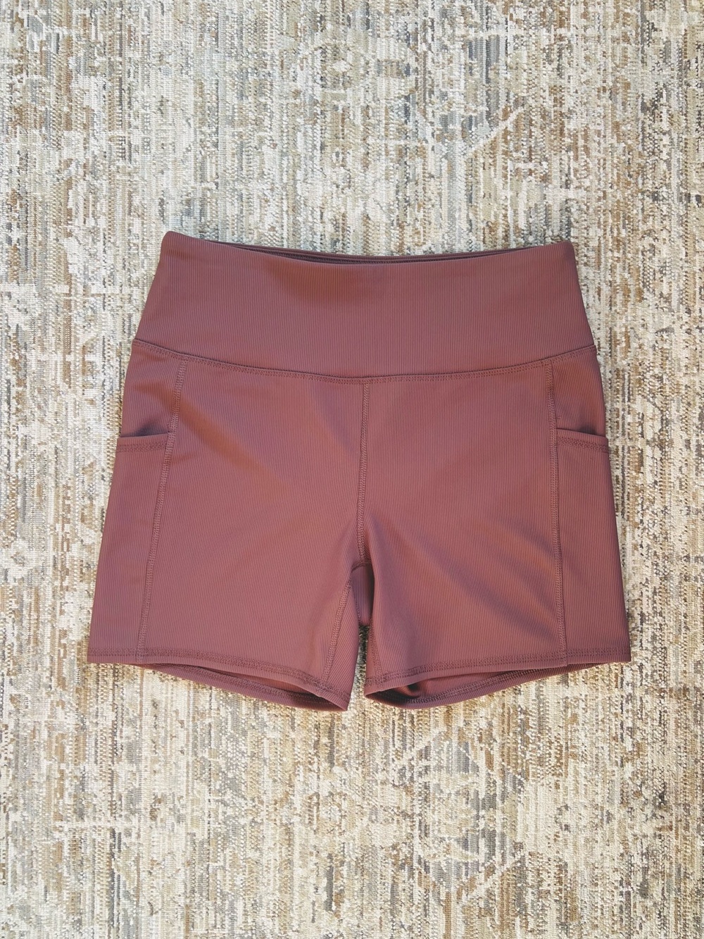 High-Waist Women’s Athletic Shorts — Brown